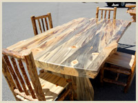 rustic log tables