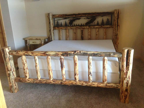 Signature Log Beds North Idaho, Rustic Log Bed Frame King